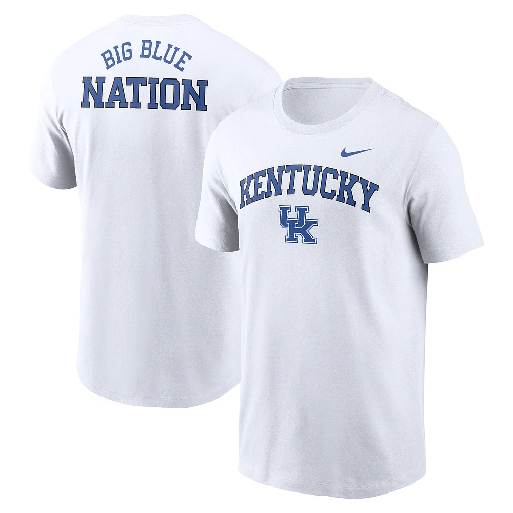 T-shirt Nike blanc Kentucky Wildcats Blitz 2-Hit pour homme