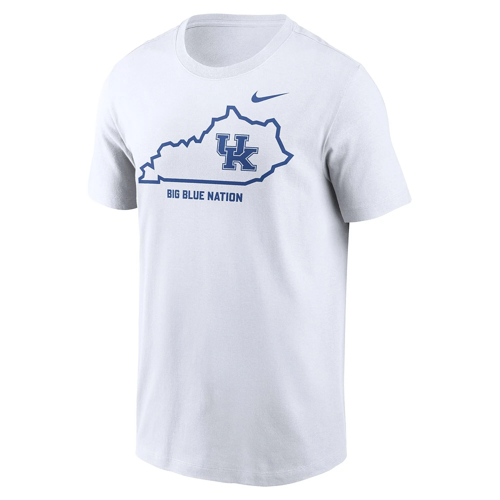 T-shirt Nike blanc pour homme, motif Campus Local des Kentucky Wildcats