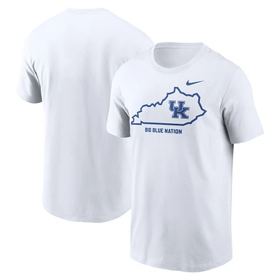 T-shirt Nike blanc pour homme, motif Campus Local des Kentucky Wildcats