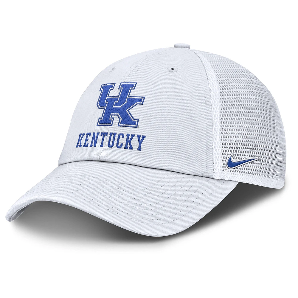 Casquette ajustable Nike blanche Kentucky Wildcats Club Trucker pour homme