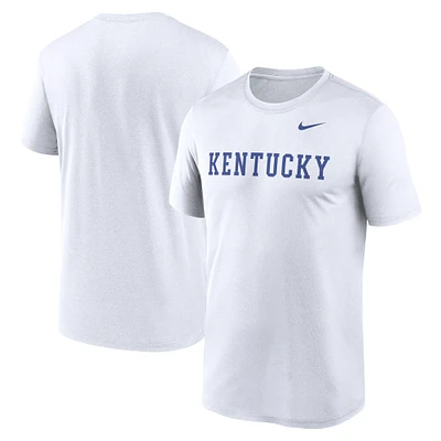 T-shirt Nike blanc pour hommes Kentucky Wildcats Primetime Legend Wordmark