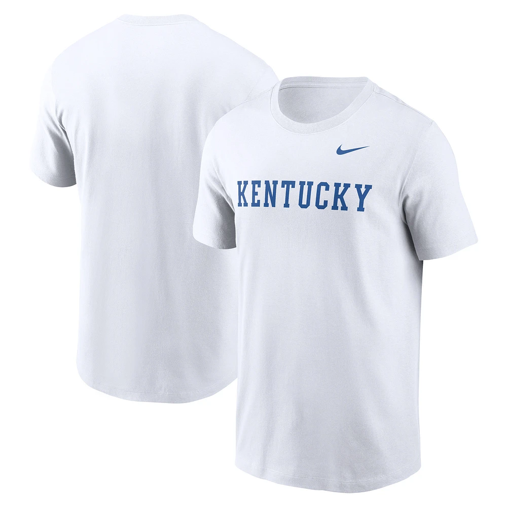 T-shirt Nike blanc Kentucky Wildcats Primetime Wordmark pour homme