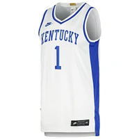 Men's Nike White #1 Kentucky Wildcats Limited Retro Jersey