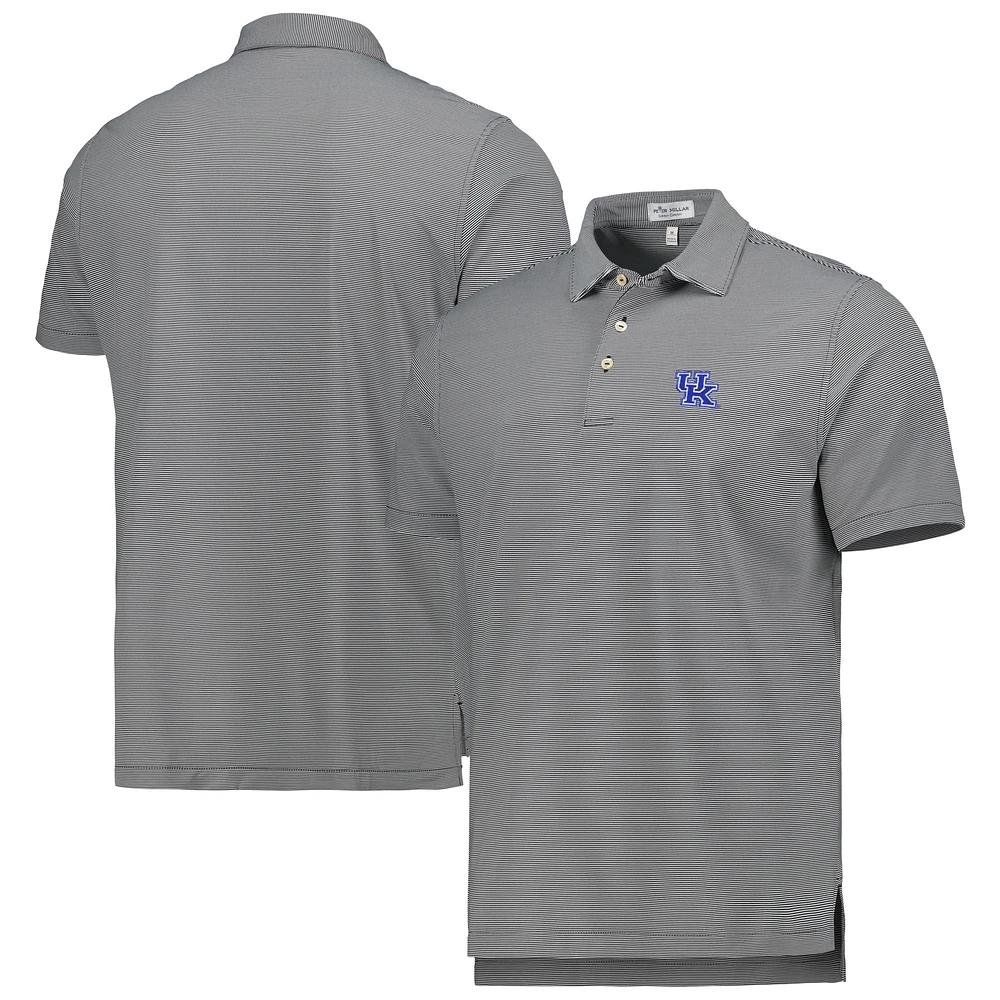 Men's Peter Millar Black Kentucky Wildcats Jubilee Striped Performance Jersey Polo