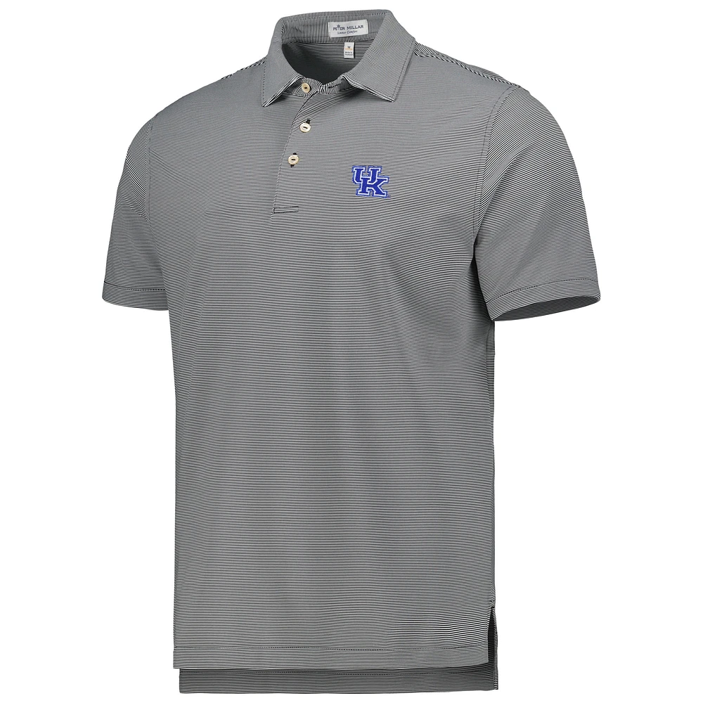 Men's Peter Millar Black Kentucky Wildcats Jubilee Striped Performance Jersey Polo