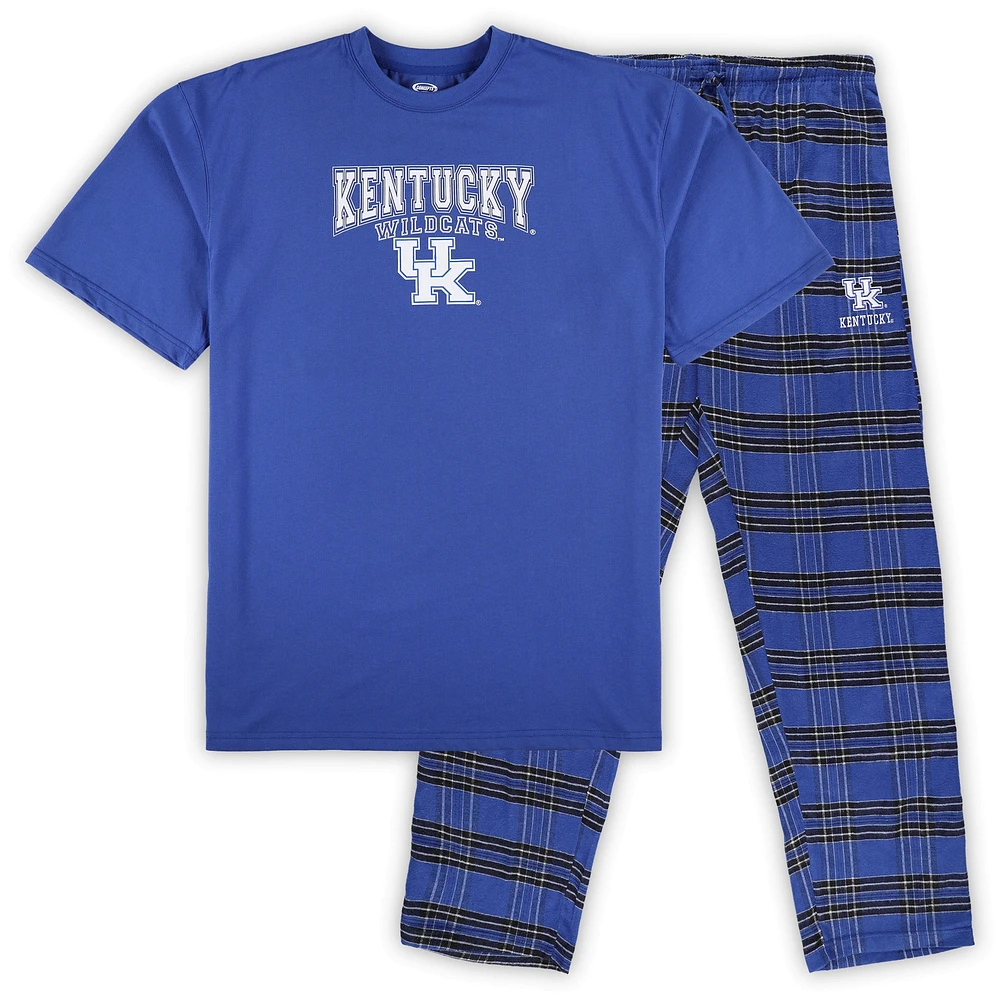 Men's Profile Royal Kentucky Wildcats Big & Tall 2-Pack T-Shirt Flannel Pants Set