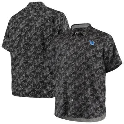 Kentucky Wildcats Tommy Bahama Big & Tall Sport Jungle Shade Silk Button-Up Camp Shirt - Black