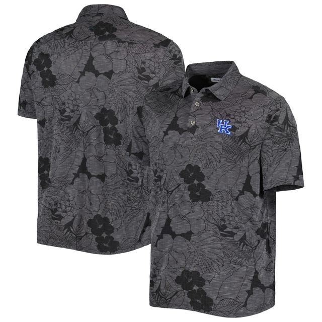 Polo Tommy Bahama pour homme noir Kentucky Wildcats Miramar Blooms