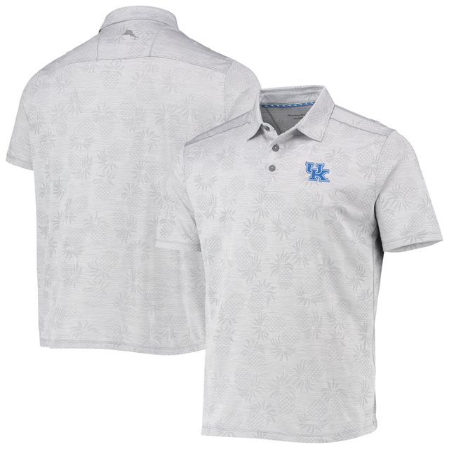 Polo Tommy Bahama gris Kentucky Wildcats Pineapple Palm Coast IslandZone pour homme