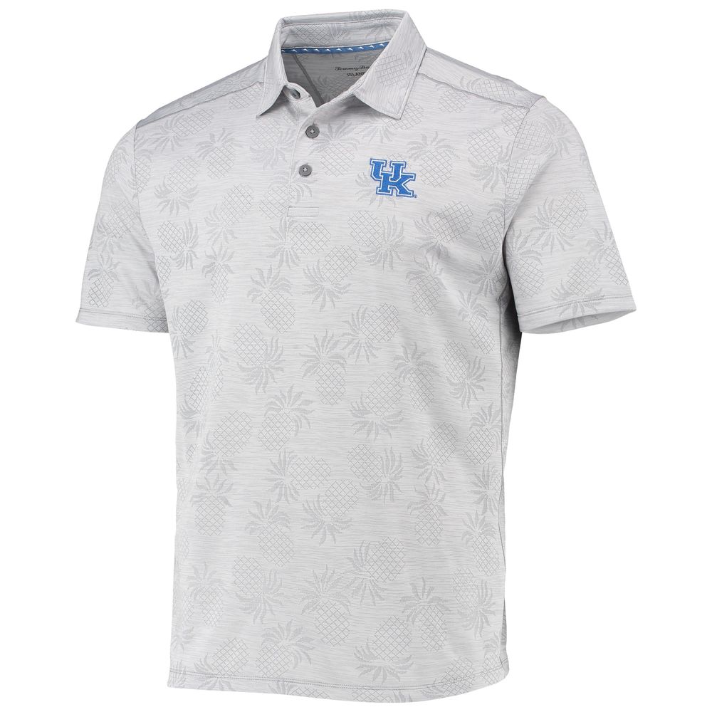 Men's Tommy Bahama Gray Kentucky Wildcats Pineapple Palm Coast IslandZone Polo