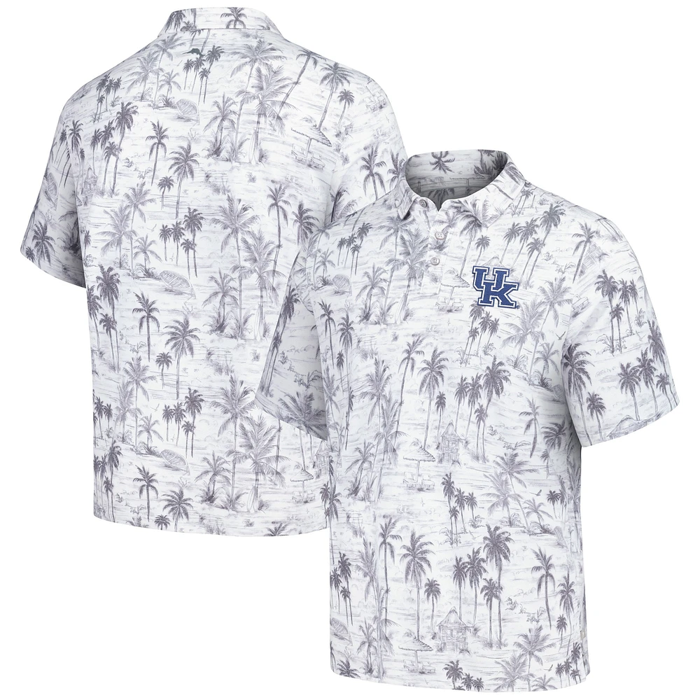 Men's Tommy Bahama Gray Kentucky Wildcats Sport Cabana Shores IslandZone Tri-Blend Polo