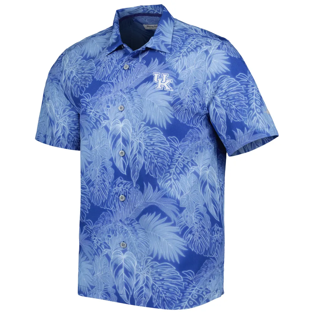 Men's Tommy Bahama Royal Kentucky Wildcats Big & Tall Coast Luminescent Fronds IslandZone Button-Up Camp Shirt