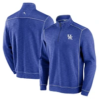 Men's Tommy Bahama Royal Kentucky Wildcats Tobago Bay Half-Zip Tri-Blend Top