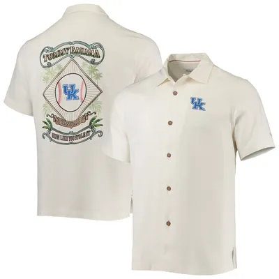 Kentucky Wildcats Tommy Bahama Run Like You Stole It Camp Button-Up Shirt - White
