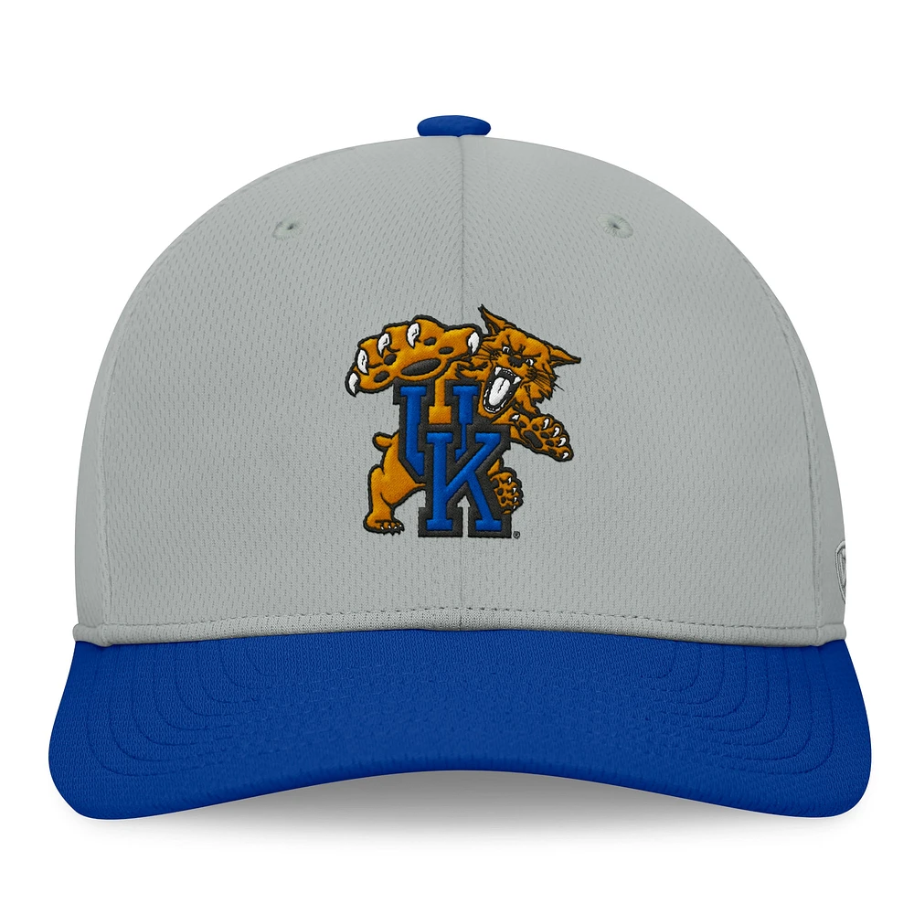 Men's Top of the World  Gray/Royal Kentucky Wildcats Mick Flex Hat