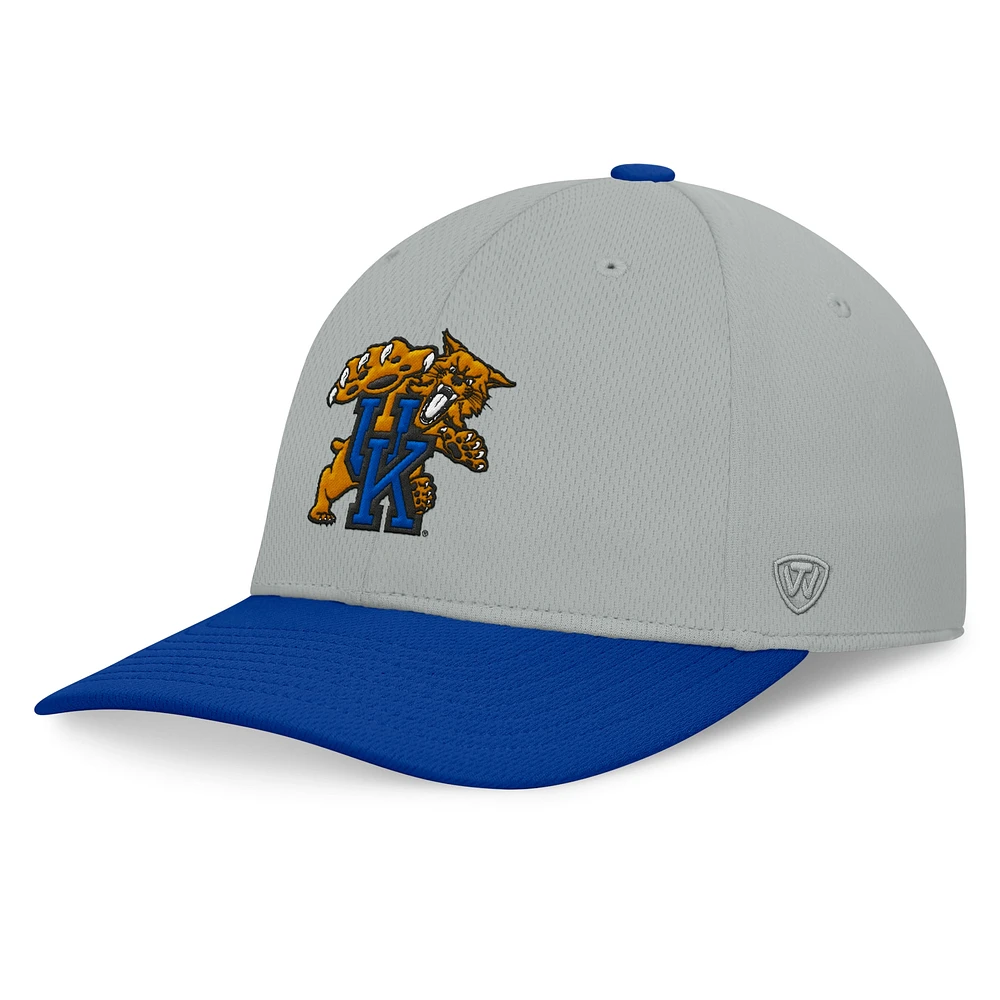 Men's Top of the World  Gray/Royal Kentucky Wildcats Mick Flex Hat