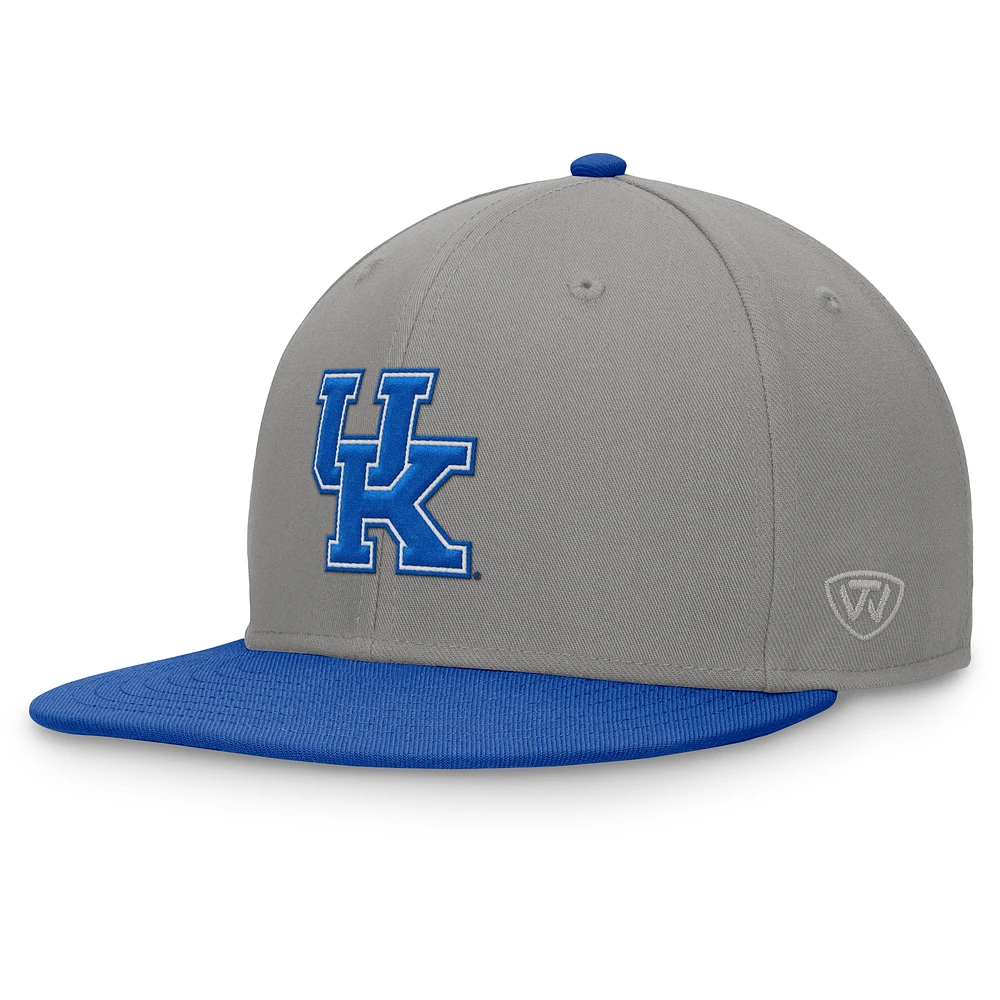 Men's Top of the World Gray/Royal Kentucky Wildcats Rally Two-Tone Fitted Hat