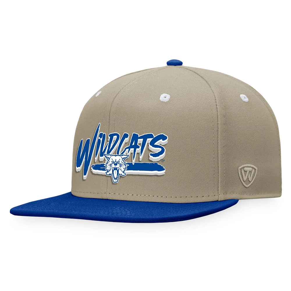 Casquette Snapback Top of the World kaki/Royal Kentucky Wildcats Land pour hommes