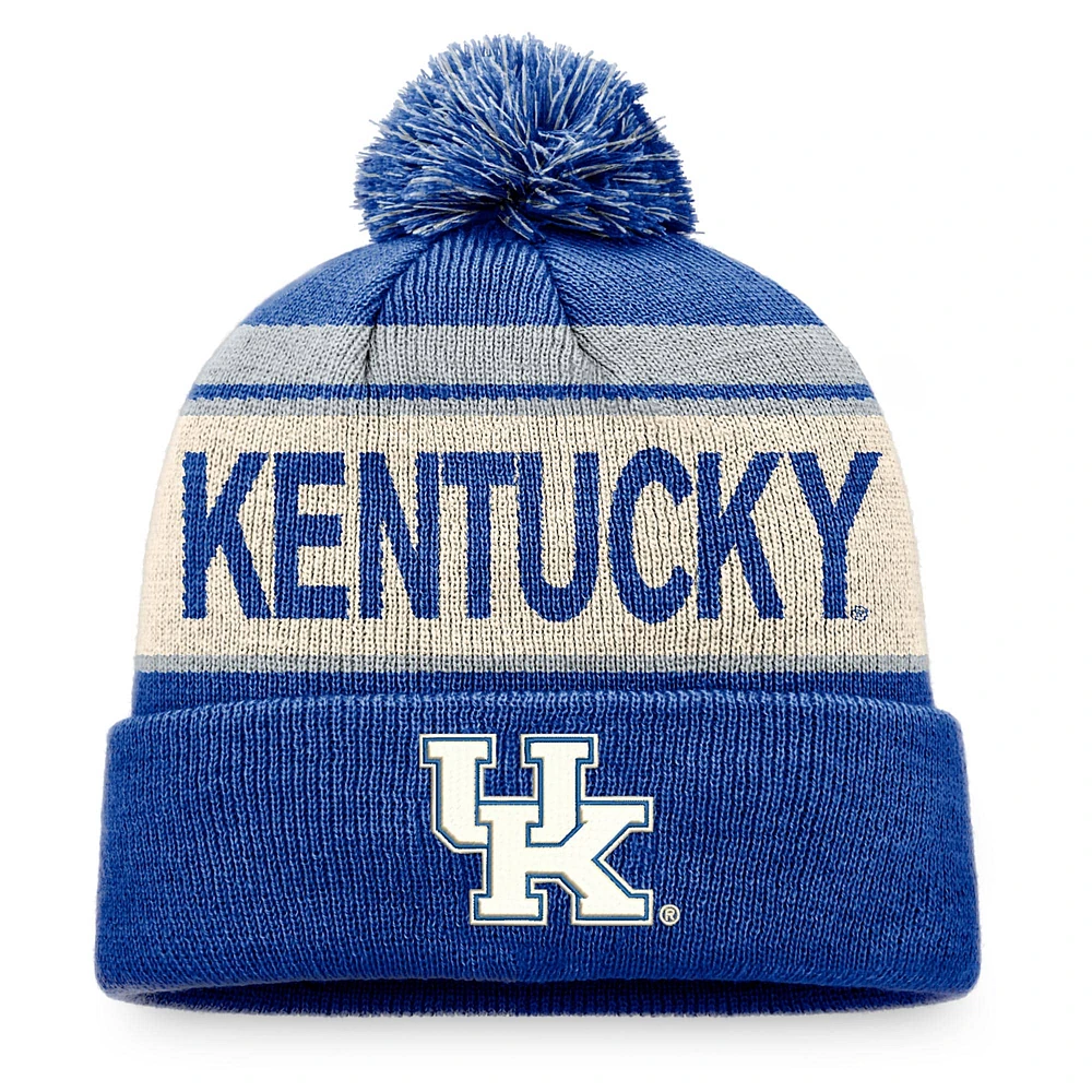 Bonnet en tricot à revers avec pompon Royal Kentucky Wildcats pour homme Top of the World