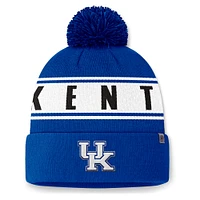 Bonnet en tricot à revers avec pompon Royal Kentucky Wildcats Top of the World pour homme