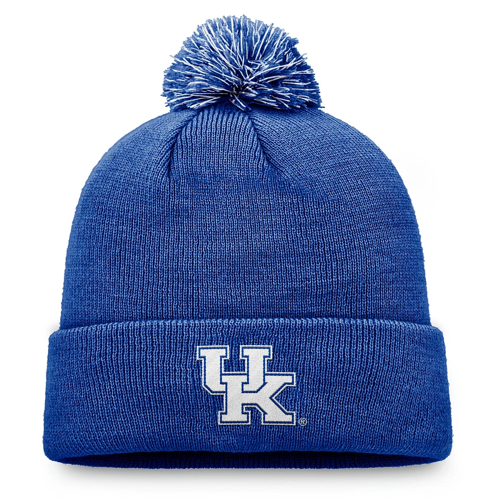 Bonnet en tricot à revers et pompon pour homme, motif Royal Kentucky Wildcats