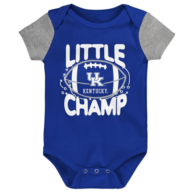 Ensemble bavoir et chaussons pour nouveau-né bébé Royal/Heather Grey Kentucky Wildcats Little Champ