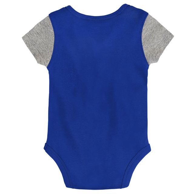 Ensemble bavoir et chaussons pour nouveau-né bébé Royal/Heather Grey Kentucky Wildcats Little Champ