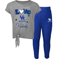 Preschool & Toddler Heathered Gray/Royal Kentucky Wildcats Forever Love T-Shirt Leggings Set