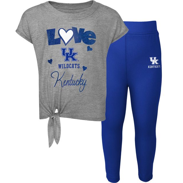 Ensemble t-shirt et legging Forever Love des Wildcats du Kentucky pour enfants d'âge préscolaire tout-petits gris chiné/royal