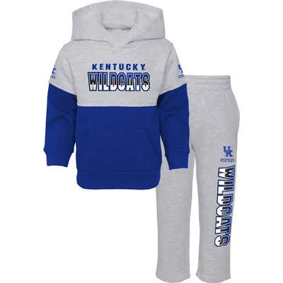 Kentucky Wildcats Toddler Playmaker Pullover Hoodie & Pants Set - Heather Gray/Royal