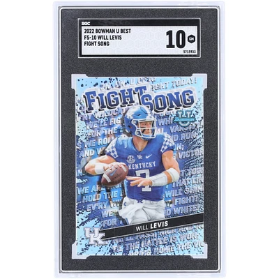 Will Levis Kentucky Wildcats 2022 Bowman Best U Fight Song #FS-10 SGC Authenticated 10 Card