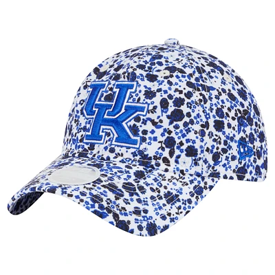 Casquette ajustable New Era blanche Kentucky Wildcats Blooming 9TWENTY pour femme