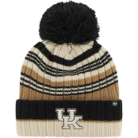 Bonnet en tricot à revers Barista '47 kaki Kentucky Wildcats pour femmes avec pompon