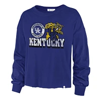 T-shirt à manches longues et taille haute pour femmes '47 Royal Kentucky Wildcats Bottom Line Parkway