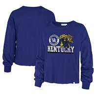 T-shirt à manches longues et taille haute pour femmes '47 Royal Kentucky Wildcats Bottom Line Parkway