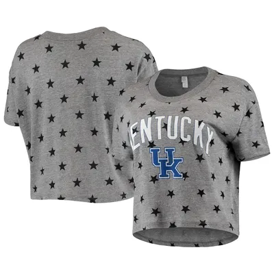 Kentucky Wildcats Alternative Apparel Women's Headliner Stars Cropped Tri-Blend T-Shirt - Gray