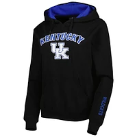 Women's Colosseum Black Kentucky Wildcats Arch & Logo Pullover Hoodie