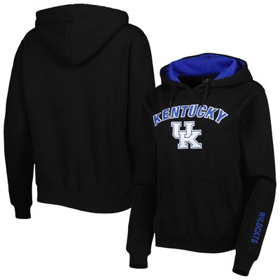 Women's Colosseum Black Kentucky Wildcats Arch & Logo Pullover Hoodie