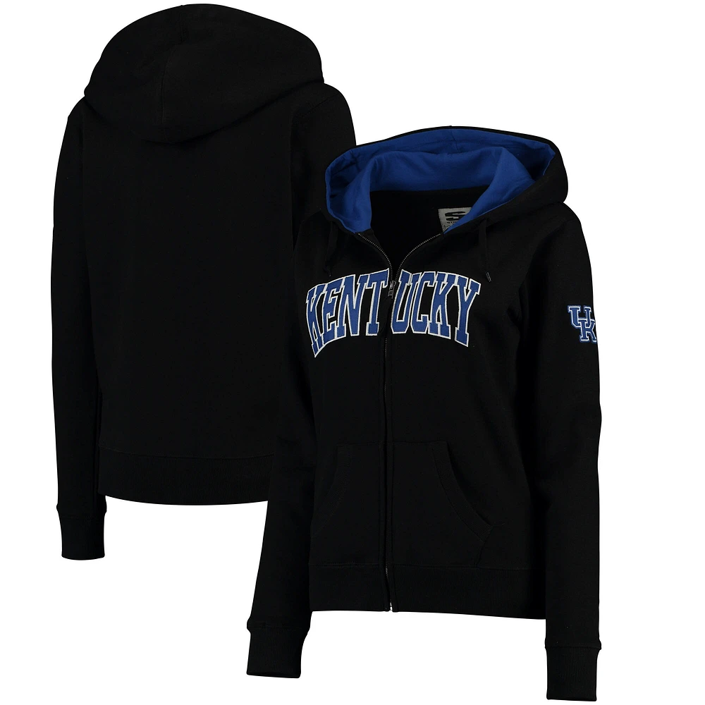 Women's Colosseum Black Kentucky Wildcats Arched Name Full-Zip Hoodie