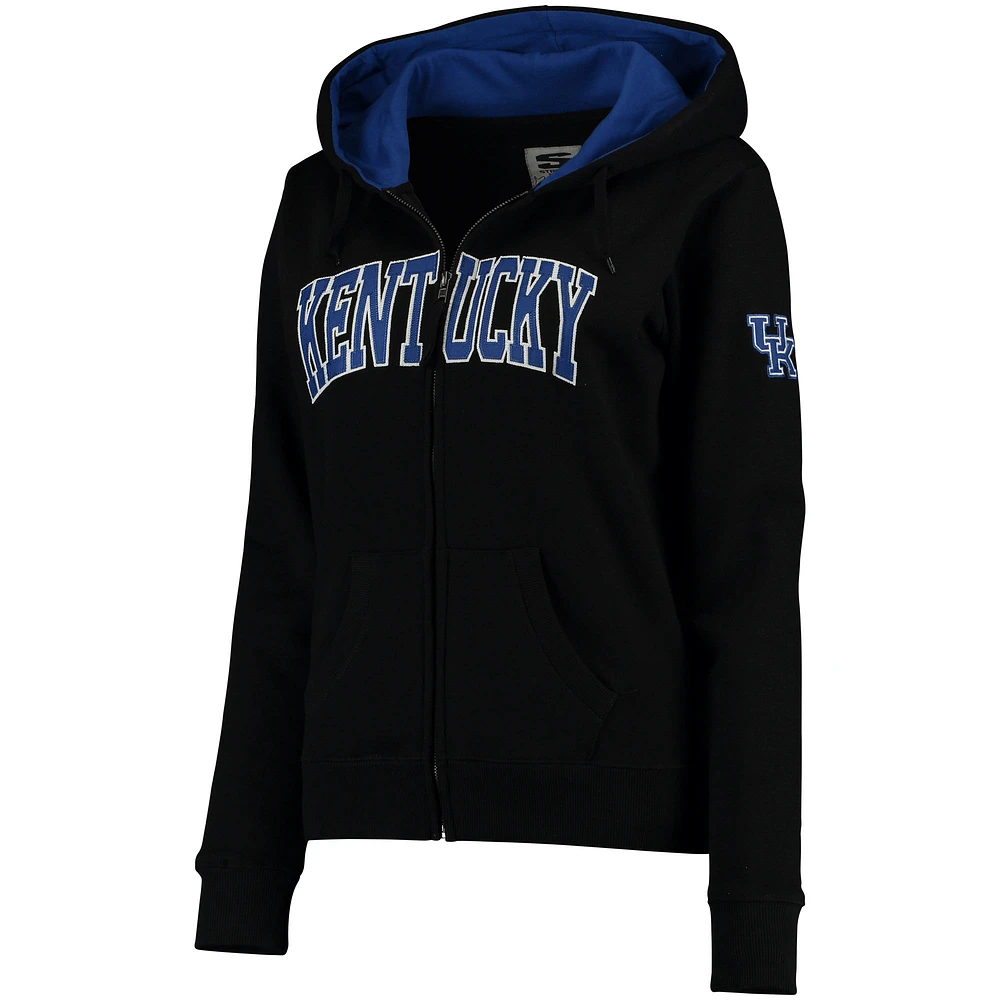 Women's Colosseum Black Kentucky Wildcats Arched Name Full-Zip Hoodie