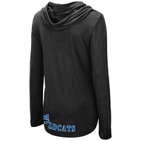 Women's Colosseum Black Kentucky Wildcats My Lover Lightweight Hooded Long Sleeve T-Shirt