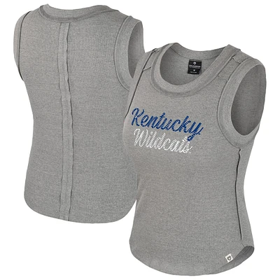 Women's Colosseum Heather Gray Kentucky Wildcats Beach You Ribbed Tank Top