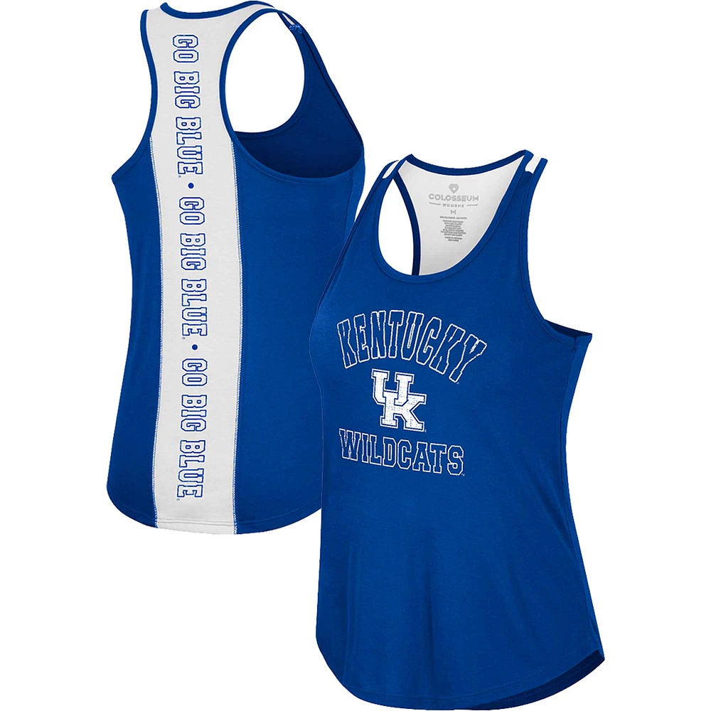 Women's Colosseum Royal Kentucky Wildcats 10 Days Racerback Scoop Neck Tank Top