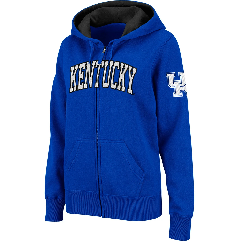 Women's Colosseum Royal Kentucky Wildcats Arched Name Full-Zip Hoodie