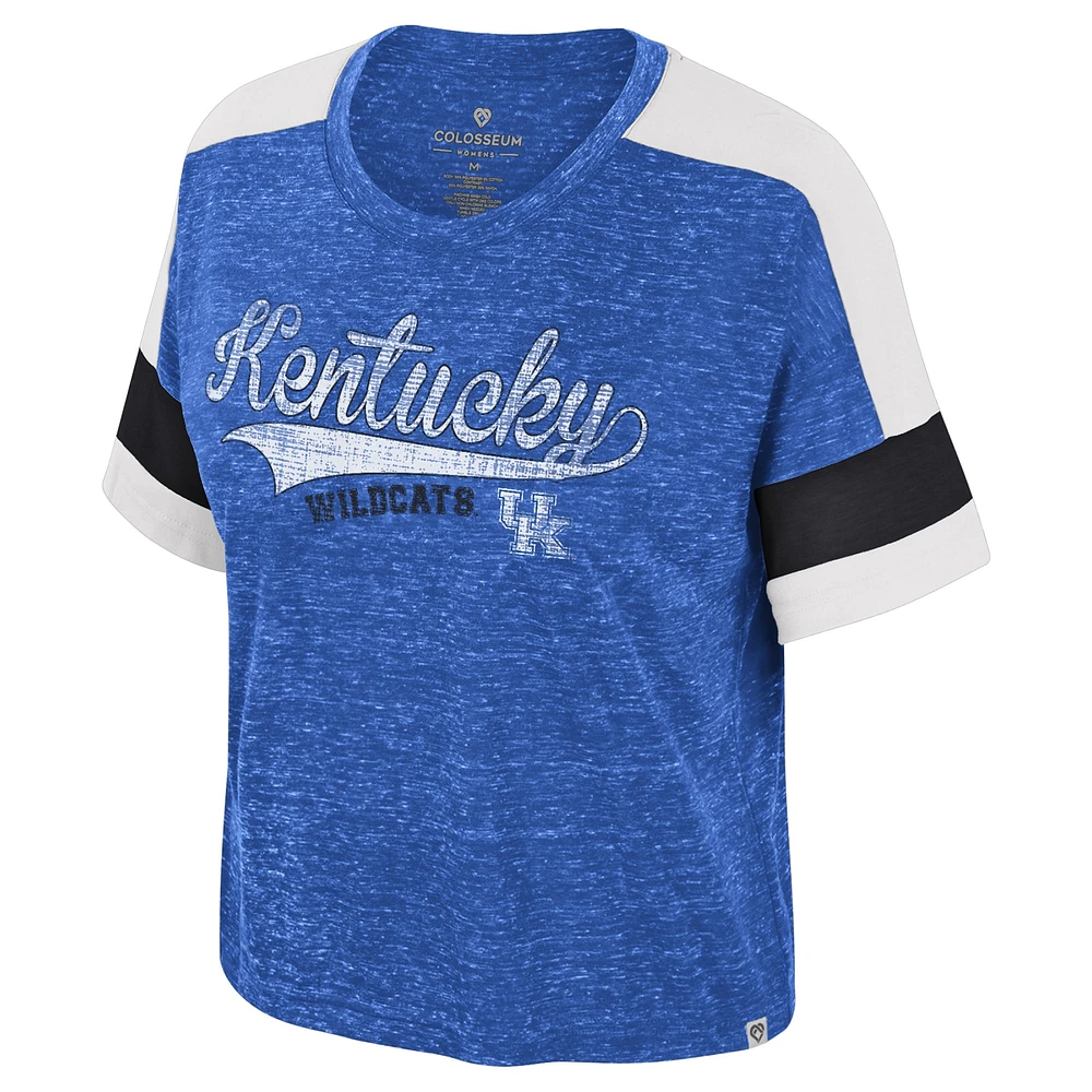 Women's Colosseum Royal Kentucky Wildcats Color Block Scoop Neck T-Shirt