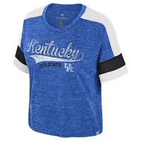 Women's Colosseum Royal Kentucky Wildcats Color Block Scoop Neck T-Shirt