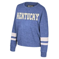 Women's Colosseum Royal Kentucky Wildcats Lost City Speckle Pullover Sweatshirt