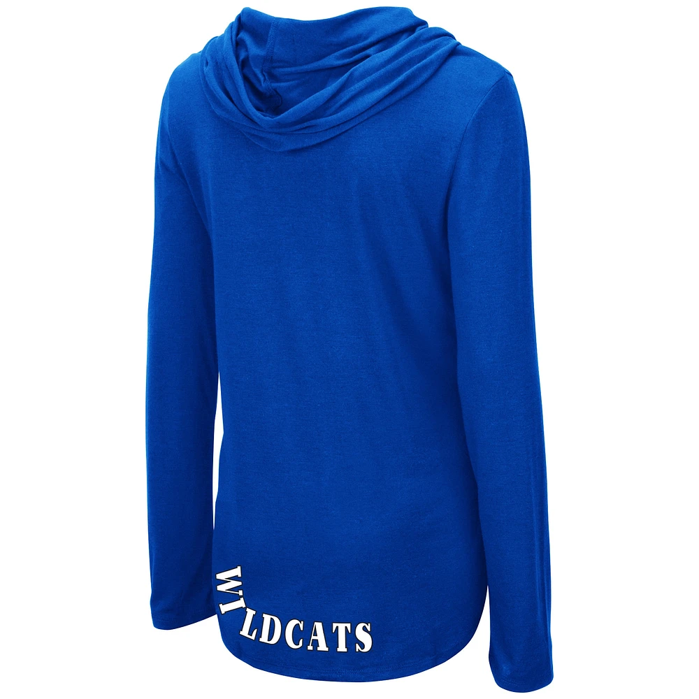 Women's Colosseum Royal Kentucky Wildcats My Lover Lightweight Hooded Long Sleeve T-Shirt
