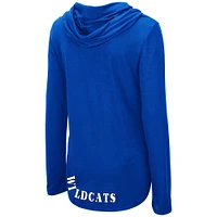 Women's Colosseum Royal Kentucky Wildcats My Lover Lightweight Hooded Long Sleeve T-Shirt