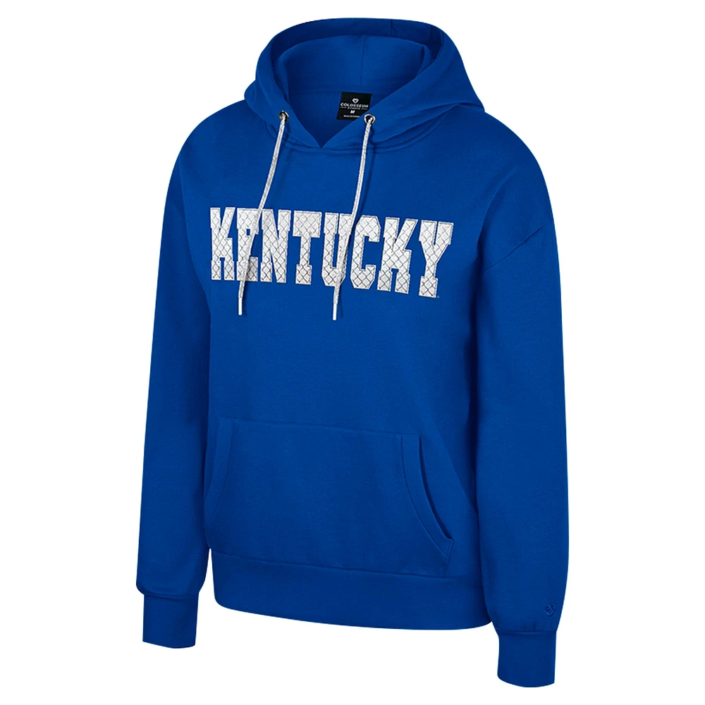 Sweat à capuche cordon de serrage avec strass Reflection Colosseum Royal Kentucky Wildcats pour femme